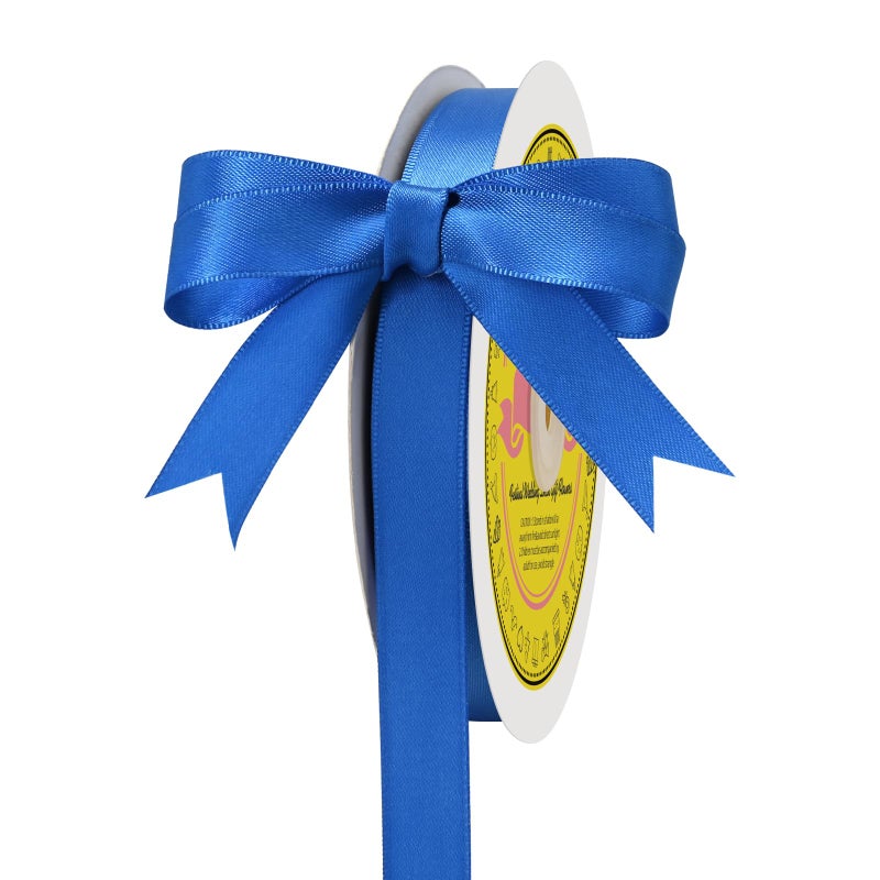 LEEQE Double Face Royal Blue Satin Ribbon 5/8 inch X 50 Yards Polyester Royal Blue Ribbon for Gift Wrapping Very Suitable for Weddings Party Invitation Decorations and More - Image 2